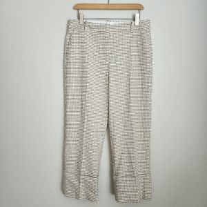 Zara Cuffed Plaid Straight Leg Trouser Pants